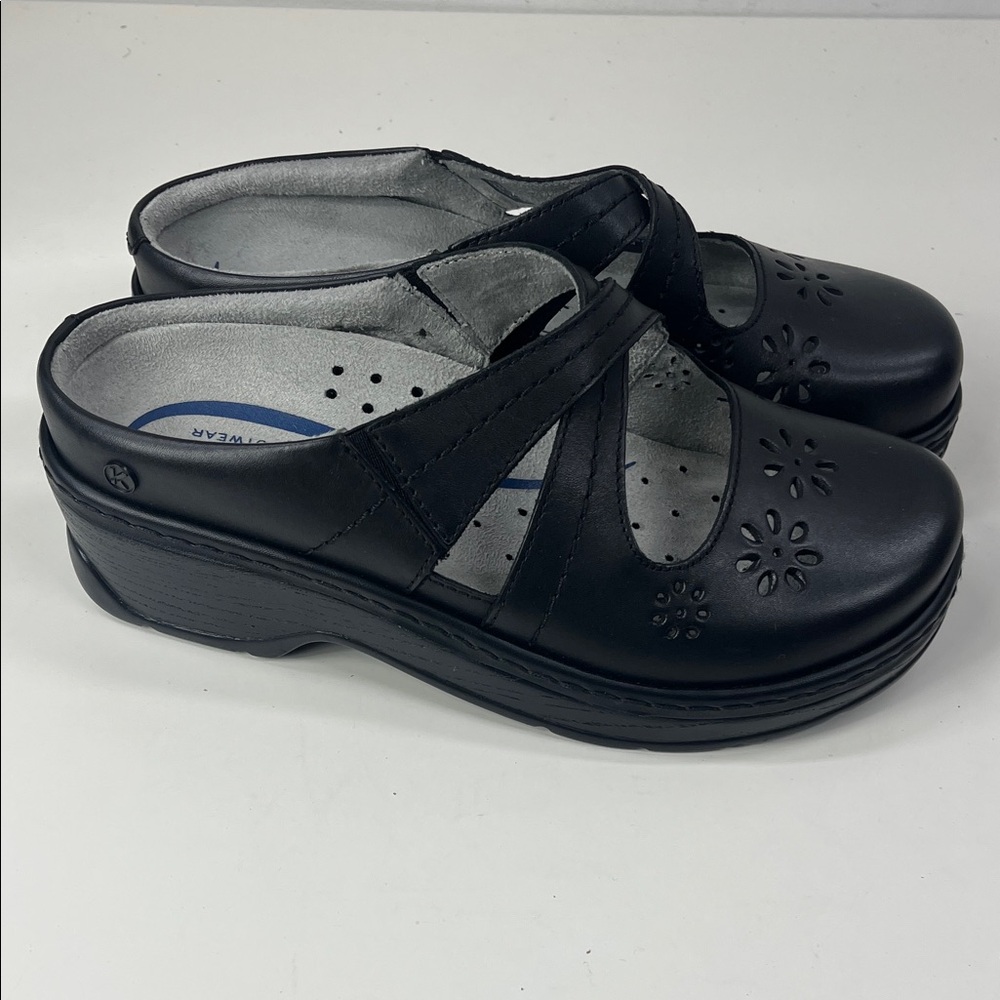 New Klogs Carolina Open Back Clogs in Black Leather Size 8.5 Wide